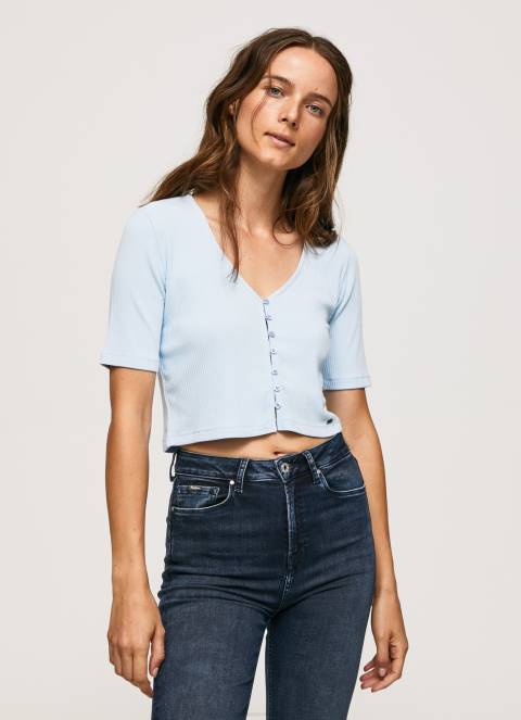 žene zaljev rebrasta kardigan košulja Pepe Jeans JZ8H408