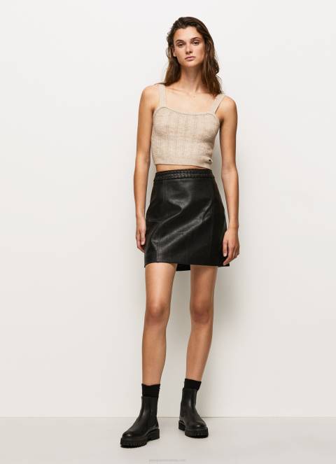 žene crno mini suknja s patentnim zatvaračem Pepe Jeans JZ8H484