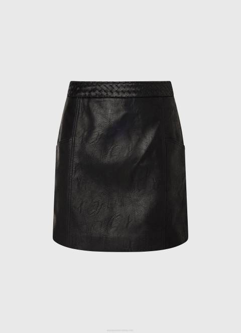 žene crno mini suknja s patentnim zatvaračem Pepe Jeans JZ8H484