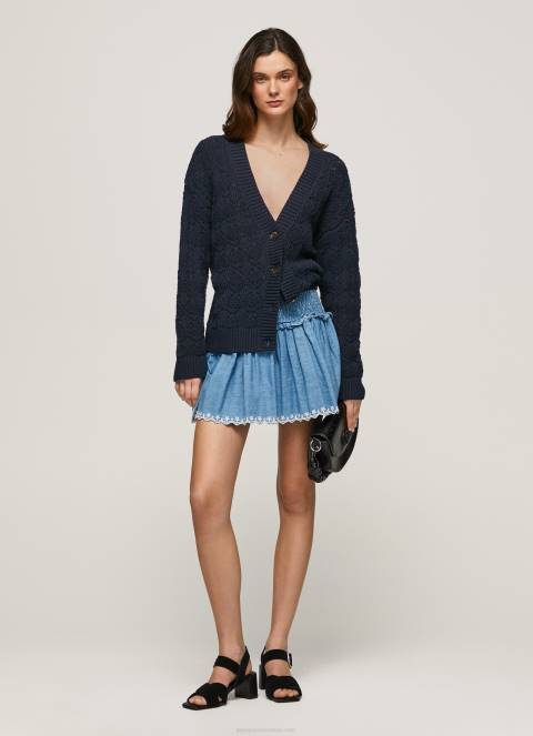 žene plava izvezena traper mini suknja Pepe Jeans JZ8H504