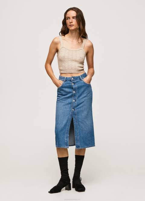 žene traper pamučna traper midi suknja Pepe Jeans JZ8H100