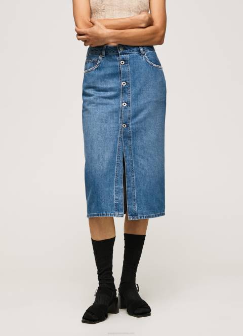 žene traper pamučna traper midi suknja Pepe Jeans JZ8H100