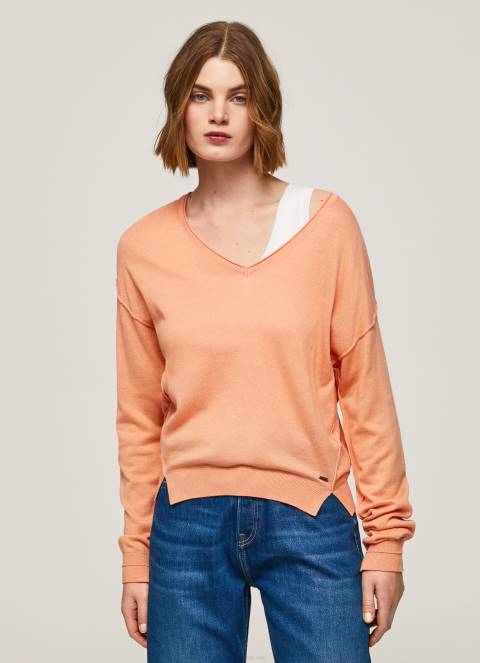 žene breskva dres opuštenog kroja s v izrezom Pepe Jeans JZ8H241