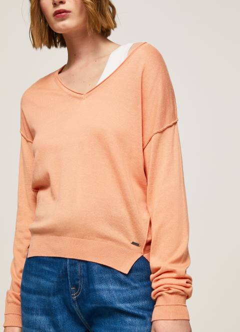 žene breskva dres opuštenog kroja s v izrezom Pepe Jeans JZ8H241