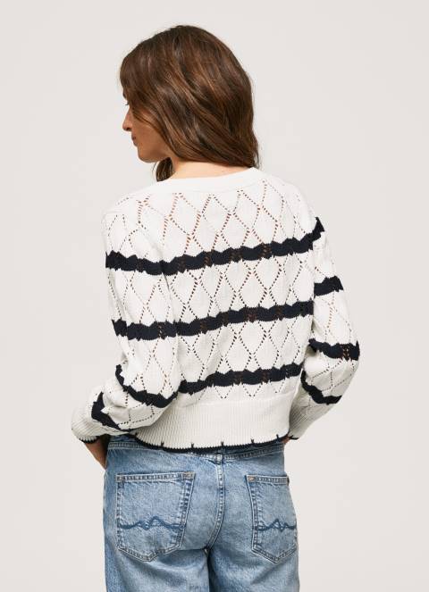 žene mousse ažurni žersej s prugastim uzorkom Pepe Jeans JZ8H251