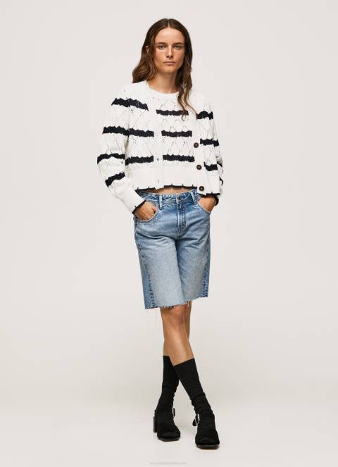 žene mousse ažurni kardigan s prugastim uzorkom Pepe Jeans JZ8H252