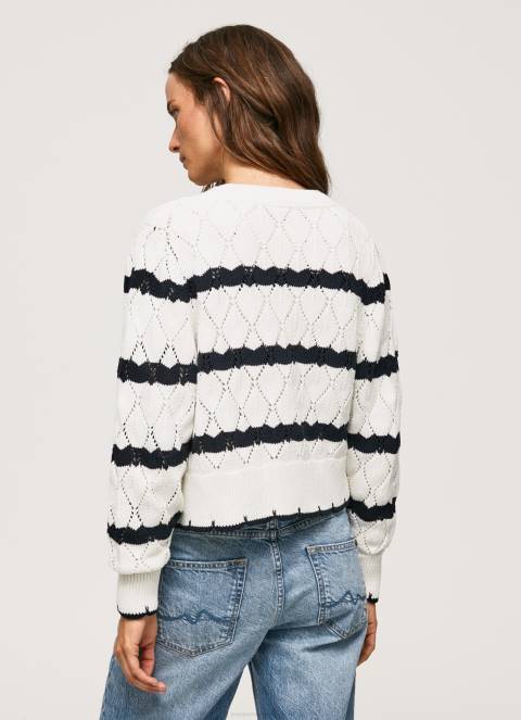 žene mousse ažurni kardigan s prugastim uzorkom Pepe Jeans JZ8H252
