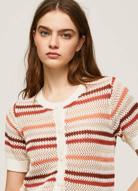 žene multi pamučni kardigan s prugastim printom Pepe Jeans JZ8H235