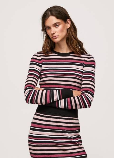 žene multi prugasti dres s okruglim izrezom Pepe Jeans JZ8H261