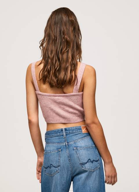 žene mutno ružičasta vrh pletenih naramenica Pepe Jeans JZ8H247