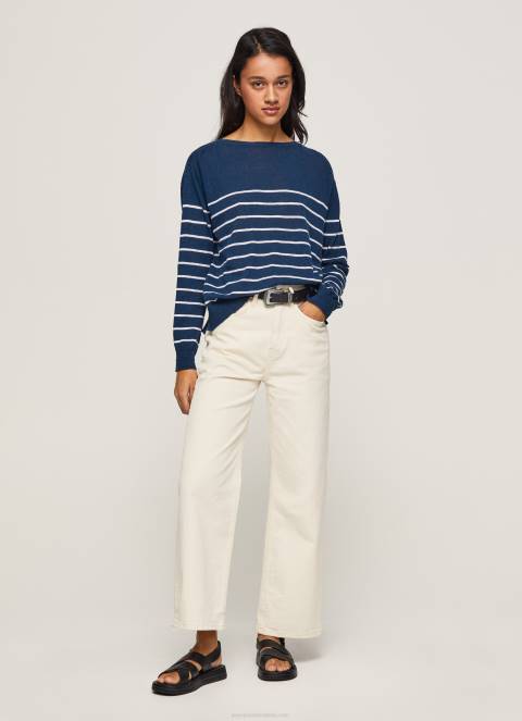 žene ocean pamučni jersey s prugastim printom Pepe Jeans JZ8H237