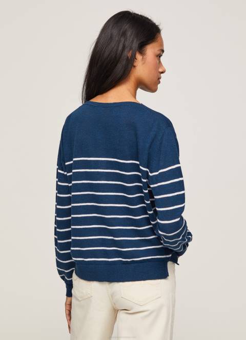 žene ocean pamučni jersey s prugastim printom Pepe Jeans JZ8H237