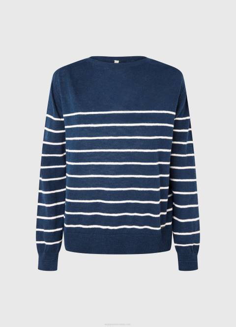 žene ocean pamučni jersey s prugastim printom Pepe Jeans JZ8H237