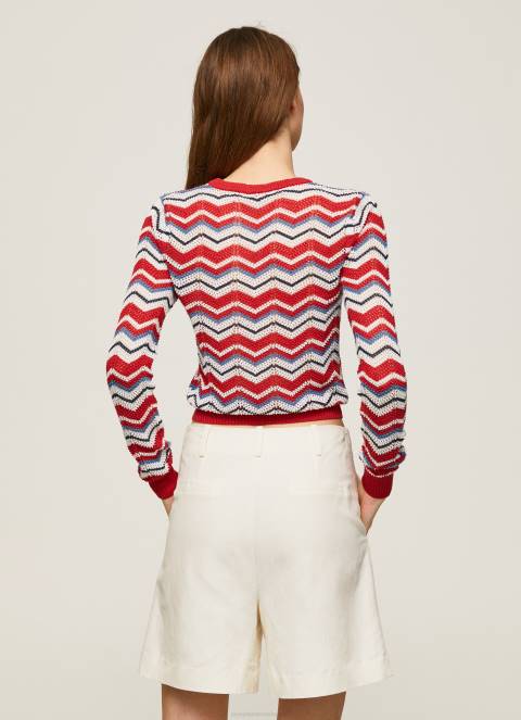 žene studio crvena cik-cak dres regularnog kroja Pepe Jeans JZ8H227