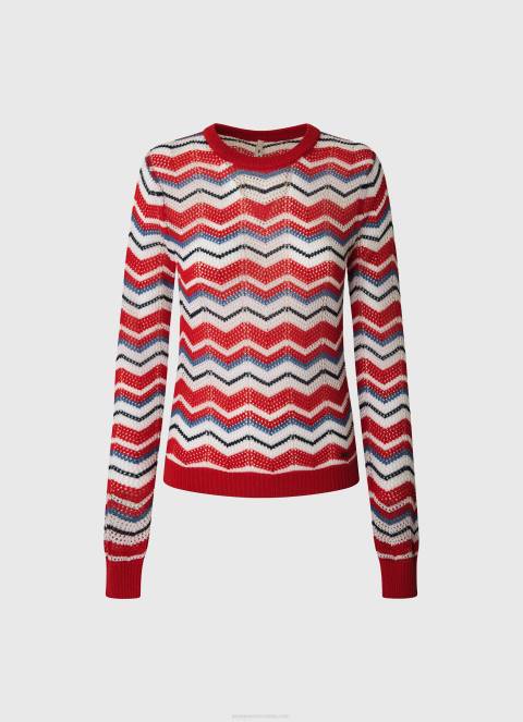 žene studio crvena cik-cak dres regularnog kroja Pepe Jeans JZ8H227