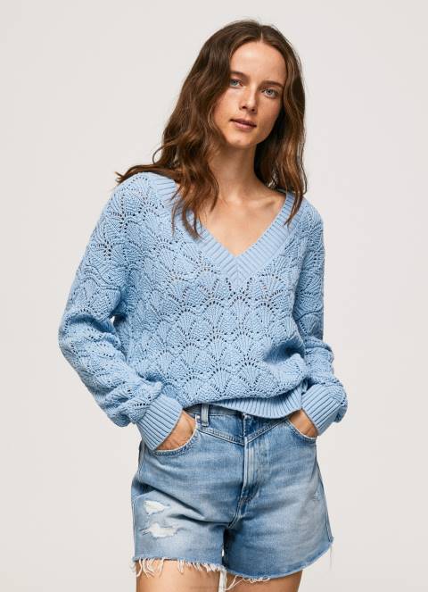 žene zaljev ažurni dres opuštenog kroja Pepe Jeans JZ8H229