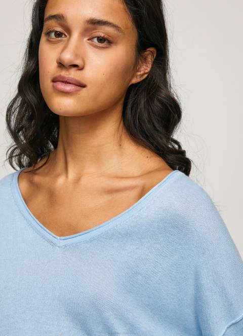 žene zaljev dres opuštenog kroja s v izrezom Pepe Jeans JZ8H249