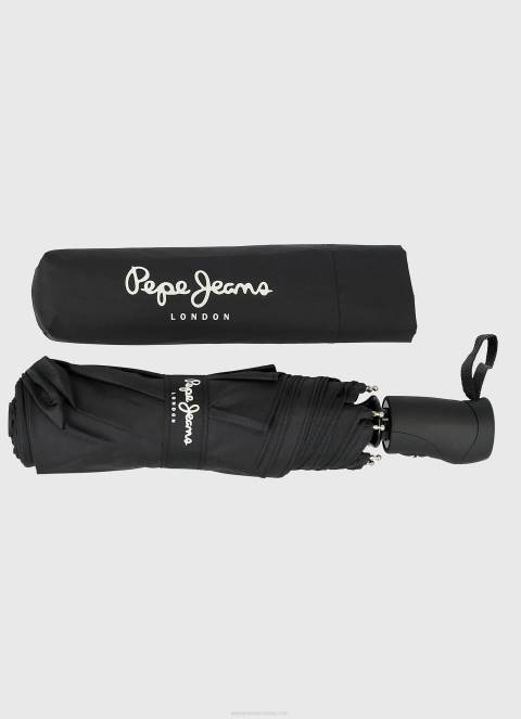 žene crno teo sklopivi automatski kišobran Pepe Jeans JZ8H787