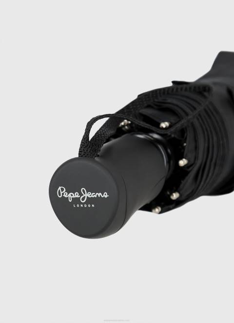 žene crno teo sklopivi automatski kišobran Pepe Jeans JZ8H787