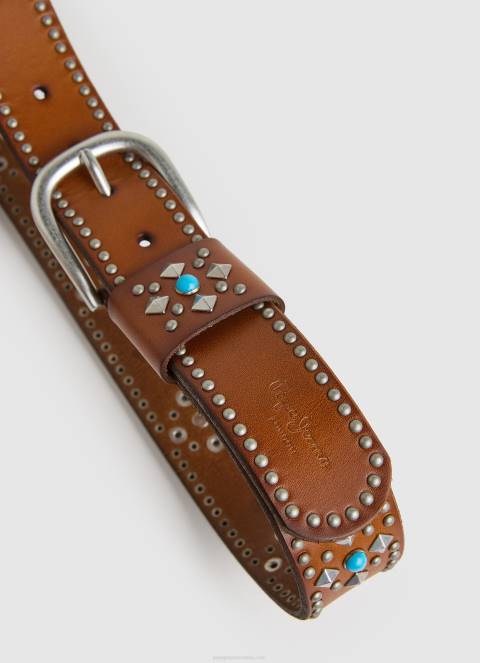 žene konjak boemski kožni remen Pepe Jeans JZ8H765