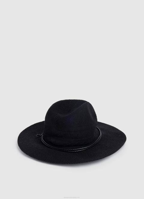 žene crno prozračni šešir širokog oboda Pepe Jeans JZ8H776