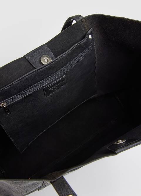 žene crno kožna velika torba Pepe Jeans JZ8H747