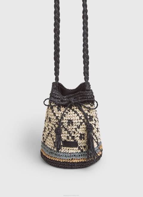 žene crno straw bucket torba Pepe Jeans JZ8H719