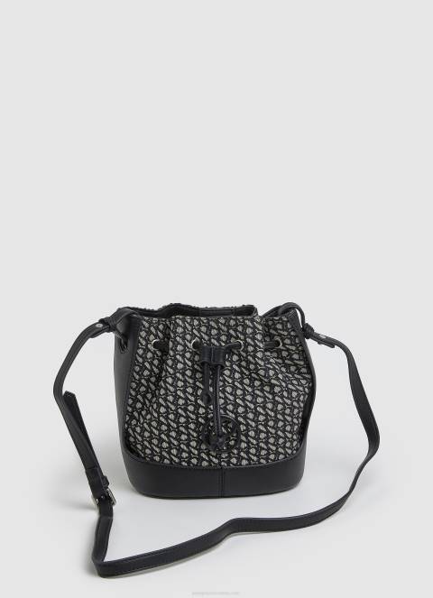 žene crno tkana jacquard torba s kantom Pepe Jeans JZ8H730