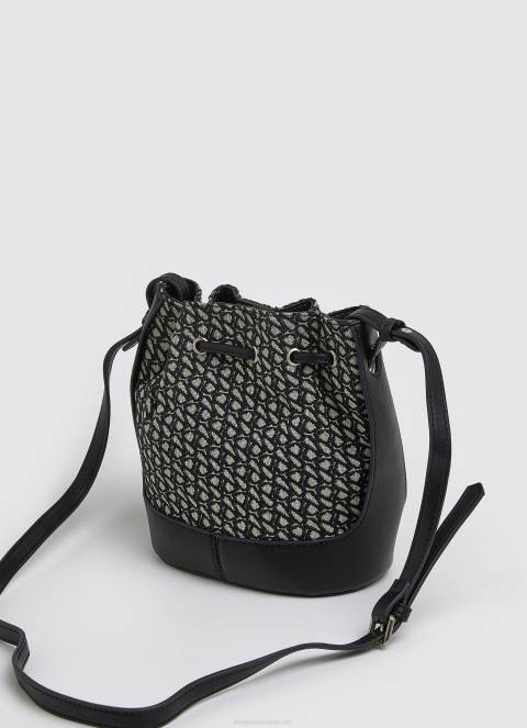 žene crno tkana jacquard torba s kantom Pepe Jeans JZ8H730