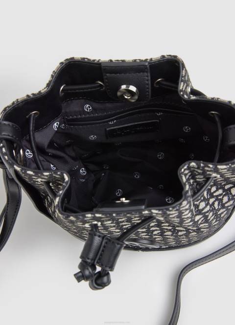 žene crno tkana jacquard torba s kantom Pepe Jeans JZ8H730