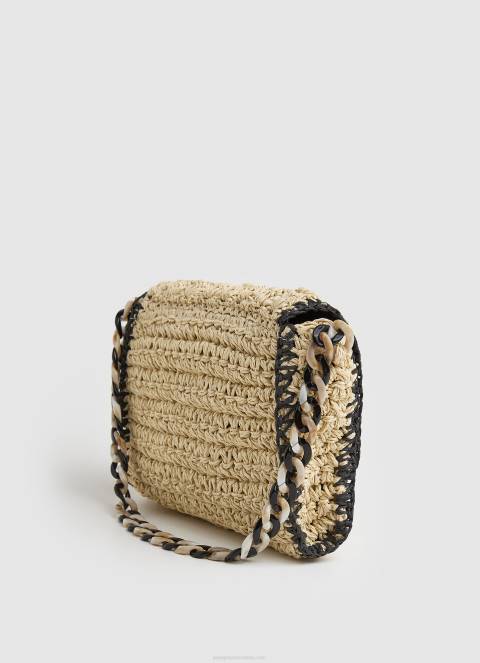 žene crno torba preko ramena od slame pletena Pepe Jeans JZ8H718