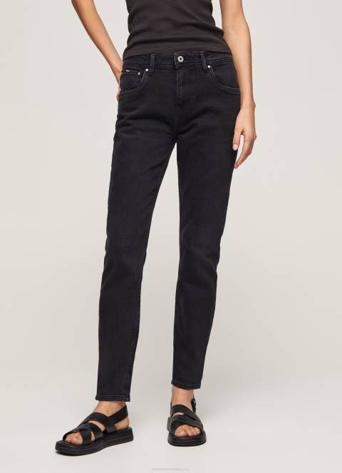 žene traper ljubičaste široke traperice visokog struka Pepe Jeans JZ8H92