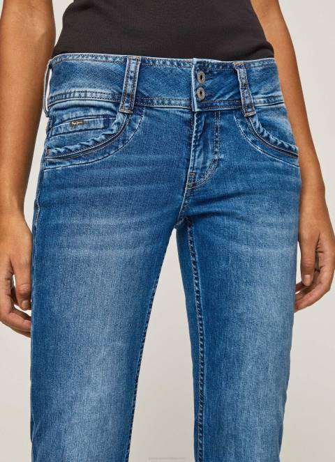 žene traper gen ravne traperice srednjeg struka Pepe Jeans JZ8H32