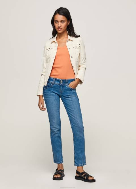 žene traper gen ravne traperice srednjeg struka Pepe Jeans JZ8H34