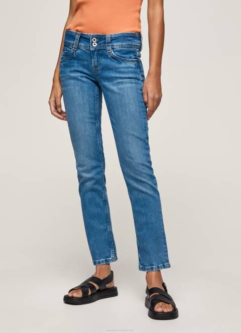 žene traper gen ravne traperice srednjeg struka Pepe Jeans JZ8H34