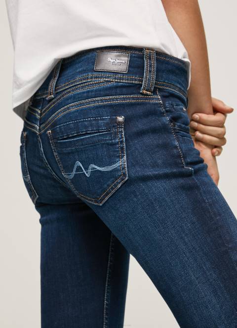 žene traper gen ravne traperice srednjeg struka Pepe Jeans JZ8H4