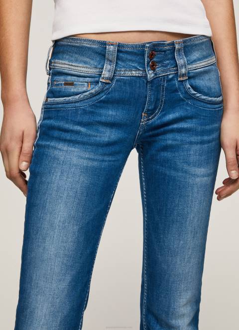 žene traper gen ravne traperice srednjeg struka Pepe Jeans JZ8H6