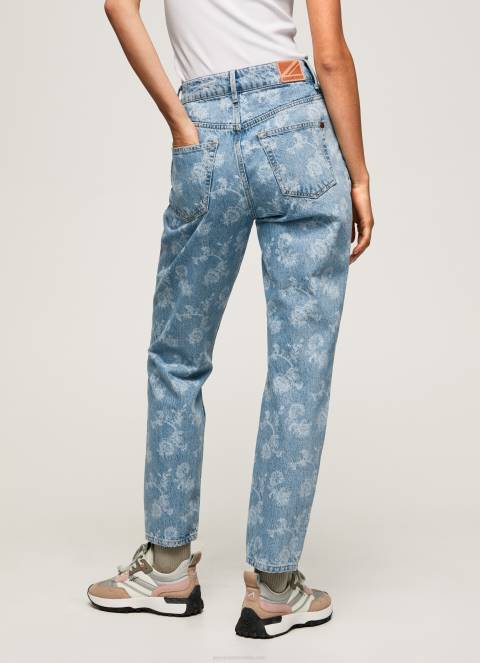 žene traper ljubičaste traperice visokog struka opuštenog kroja Pepe Jeans JZ8H77