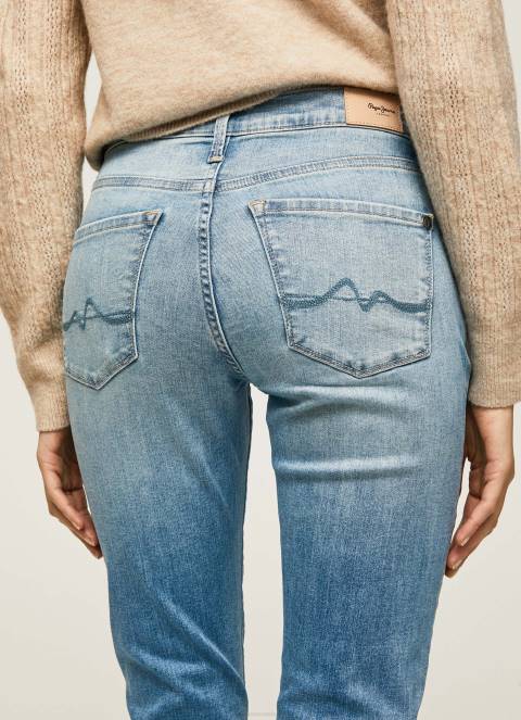 žene traper grace slim fit traperice visokog struka Pepe Jeans JZ8H67