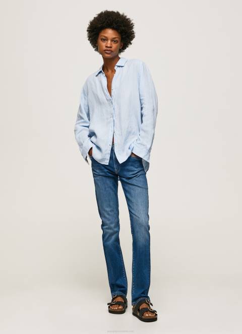 žene traper grace slim fit traperice visokog struka Pepe Jeans JZ8H70