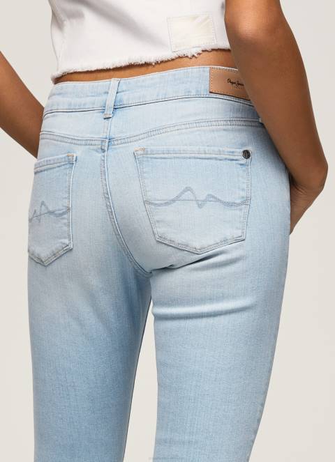 žene traper soho uske traperice srednje visine Pepe Jeans JZ8H53