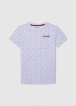 dječak bjelilo plavo pamučna majica s okomitim logotipom Pepe Jeans JZ8H1628 - Slika 3