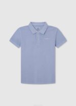 dječak bjelilo plavo pike polo majica s izvezenim logotipom Pepe Jeans JZ8H1658