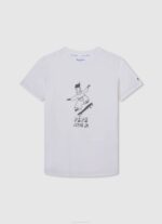 dječak prljavo bijelo majica s printom fotografija Pepe Jeans JZ8H1655 - Slika 4