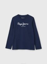 dječak sivi lapor majica dugih rukava s prednjim logom Pepe Jeans JZ8H1631 - Slika 5