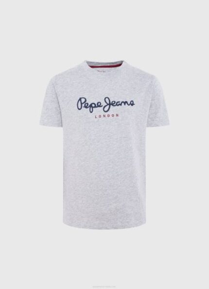 dječak sivi lapor osnovna majica s logom Pepe Jeans JZ8H1629