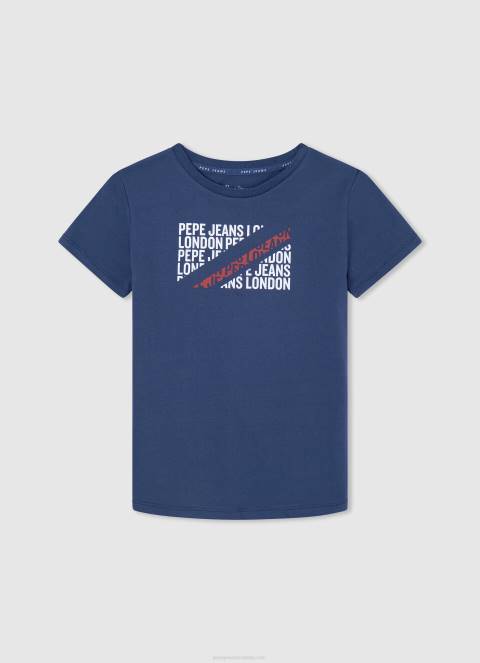 dječak sivi lapor pamučna majica s okomitim logotipom Pepe Jeans JZ8H1650 - Slika 4