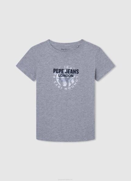 dječak sivi lapor pamučna majica s otisnutim logotipom Pepe Jeans JZ8H1634