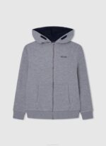 dječak sivi lapor pamučni džemper s patentnim zatvaračem Pepe Jeans JZ8H1589