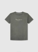 dječak slonovača majica s logotipom iznošenog efekta Pepe Jeans JZ8H1615 - Slika 5